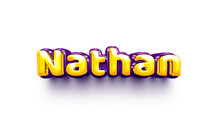 Names Of Boys English Helium Balloon Shiny Celebration Sticker 3d Inflated Nathan