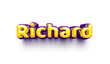 names of boys English helium balloon shiny celebration sticker 3d inflated Richard