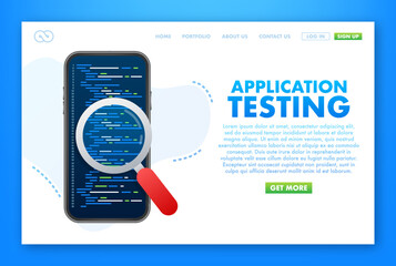 Wall Mural - application testing. testing software development. vector stock illustration.