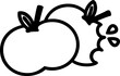 bitten apples icon symbol