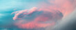 Swirling cloud wave bright blue and pink. Summer sky abstract banner background.