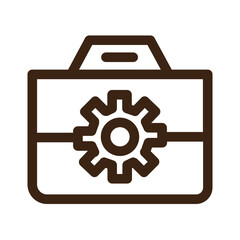 box construction gear kit tools outline icon