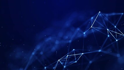Connection concepts The Internet network comes from a polygonal connection using dots and lines, consisting of a dark blue background with space above it