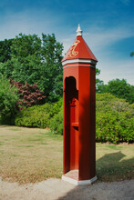 Red Sentry Box, In Front Of Gravenstein Palace Of The Royal Danish Family