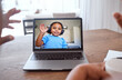 © Beaunitta V W/peopleimages.com - Laptop, video call and child wave at family, teacher and to connect online with headphones. Digital device, kid on screen and communicate with friends, relatives or parents have fun, talking and chat