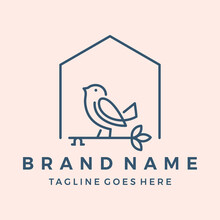 Birdhouse Logo Design Icon Template Vector Illustration