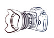 The sketch of a SLR camera.