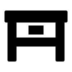 Poster - Bedside Table Vector Icon 