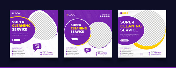 office, home and hotel cleaning social media post banner. Cleaning service social media post banner template. Home Cleaning social media post banner. Cleaning service marketing post banner desig
