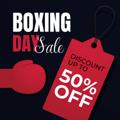 Wall Mural - Boxing Day December 26th illustration with price tag label on isolated background