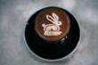 a cup of rabbit latte art