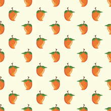 Mango Seamless Vector Illustration Pattern Background. Design For Use Backdrop All Over Textile Fabric Print Wrapping Paper And Others.