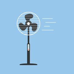 Poster - Floor fan, illustration, vector, cartoon