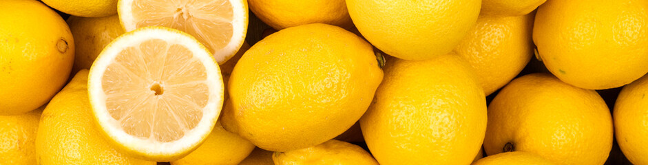 Wall Mural - Yellow colorful organic fresh lemon fruit