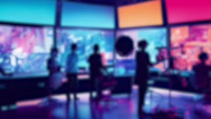Distribution studio and video contents concept. Virtual reality. Metaverse.