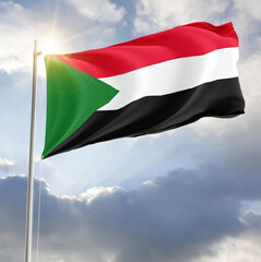 Wall Mural - sudan independence day 1st january flag. 3d rendering illustration.