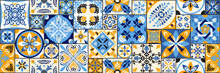 Talavera Pattern. Indian Patchwork. Azulejos Portugal. Turkish Ornament. Moroccan Tile Mosaic. Ceramic Tableware, Folk Print. Spanish Pottery. Ethnic Background. Mediterranean Seamless Wallpaper.