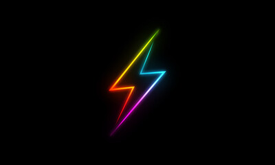 Wall Mural - glowing lightning of rotating neon