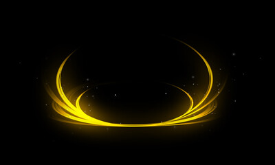 Wall Mural - abstract light effect isolated on black background, round sparcles and light lines. abstract backgro