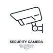 Security camera cctv editable stroke outline icon isolated on white background flat vector illustration. Pixel perfect. 64 x 64.