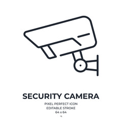 Wall Mural - security camera cctv editable stroke outline icon isolated on white background flat vector illustrat