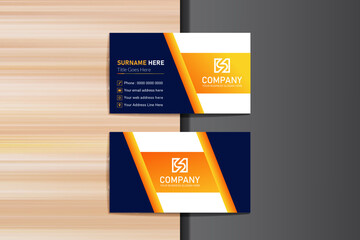 Vector yellow gradient modern simple business card template