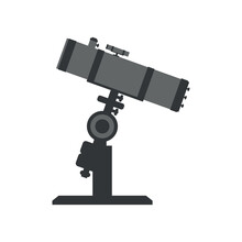 Telescope System Reflector. Flat Picture 2d Vector