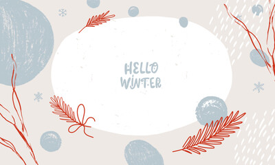 Wall Mural - Trendy winter background. Holiday greeting card. Modern concept design.