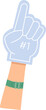© Mykola Syvak - White foam finger flat icon Sport games attribute