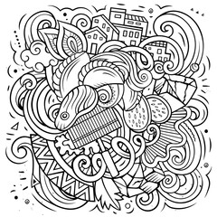 Sticker - Argentina hand drawn cartoon doodles illustration