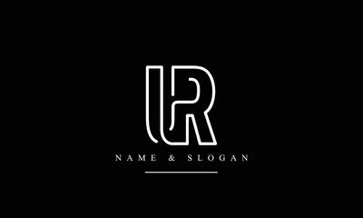 UR, RU, U, R abstract letters logo monogram