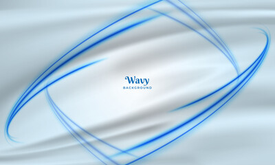 Wall Mural - Blue Wavy design background vector. Abstract wavy design texture background