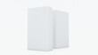 White vertical boxes, cuboids, isolated on white background. Packshot photo for package design, illustration 3D, render.