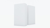 Fototapeta Kwiaty - White vertical boxes, cuboids, isolated on white background. Packshot photo for package design, illustration 3D, render.
