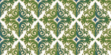 Seamless Green Pattern. Portuguese Glazed Tiles