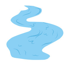 Flowing Blue River Illustration