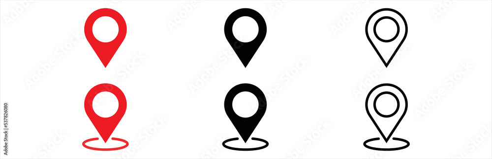Map pin icon. Map location icon. Simple map pin. Map marker pointer ...