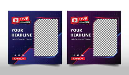 live streaming banner for social media.