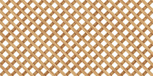 Seamless Diamond Grid Wood Lattice Texture Isolated On Transparent Background. Tileable Light Brown Redwood, Pine Or Oak Trellis Of Woven Diagonal Boards. Wooden Fence Planks Pattern 3D Rendering.