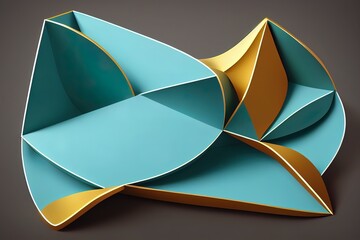 Canvas Print - Geometric composition made of curved elements, 3d illustration