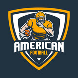 Fototapeta Młodzieżowe - American Football Logo Template. Vector College Logos Illustration