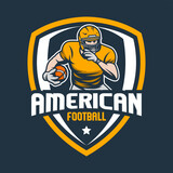Fototapeta Młodzieżowe - American Football Logo Template. Vector College Logos Illustration