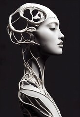3d render of a female robot