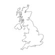 flat design great britain map silhouette cut out icon