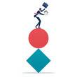 © treety - Businessman standing balance work or life vector, balance work or life concept