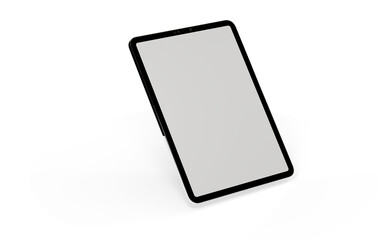 Poster - 3D brandless tablet with empty screen isolated on white background