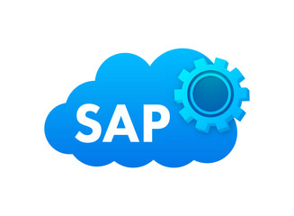 Wall Mural - sap business process automation software. cloud software. vector stock illustration.