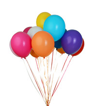Assortment Of Floating Party Balloons - Isolated Image