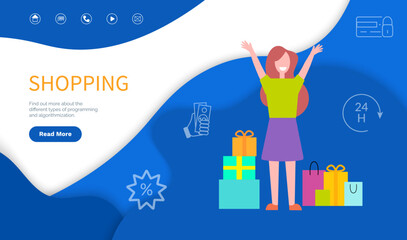 Wall Mural - shopping, find out different types of programming and algorithmization. concentrate on work under co
