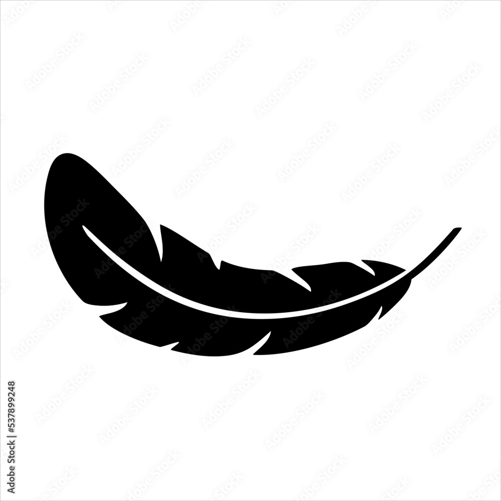 Feather black vector icon isolated on white background Stock Vector ...